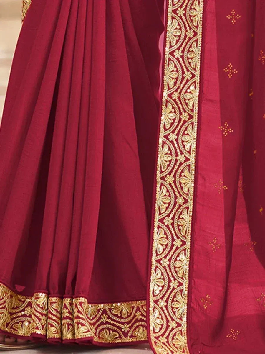 Maroon lehenga choli with gold embroidery, ethnic Indian wear for weddings and festivals