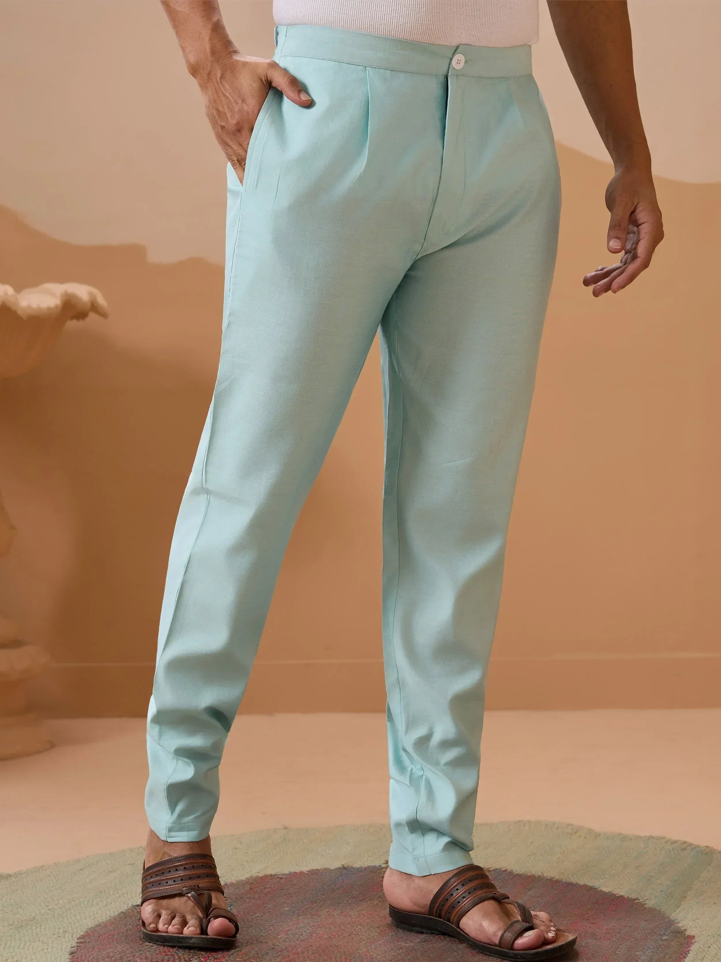 Lovely Sky Blue Thread Embroidered Silk Men’s Kurta Set With Jacket