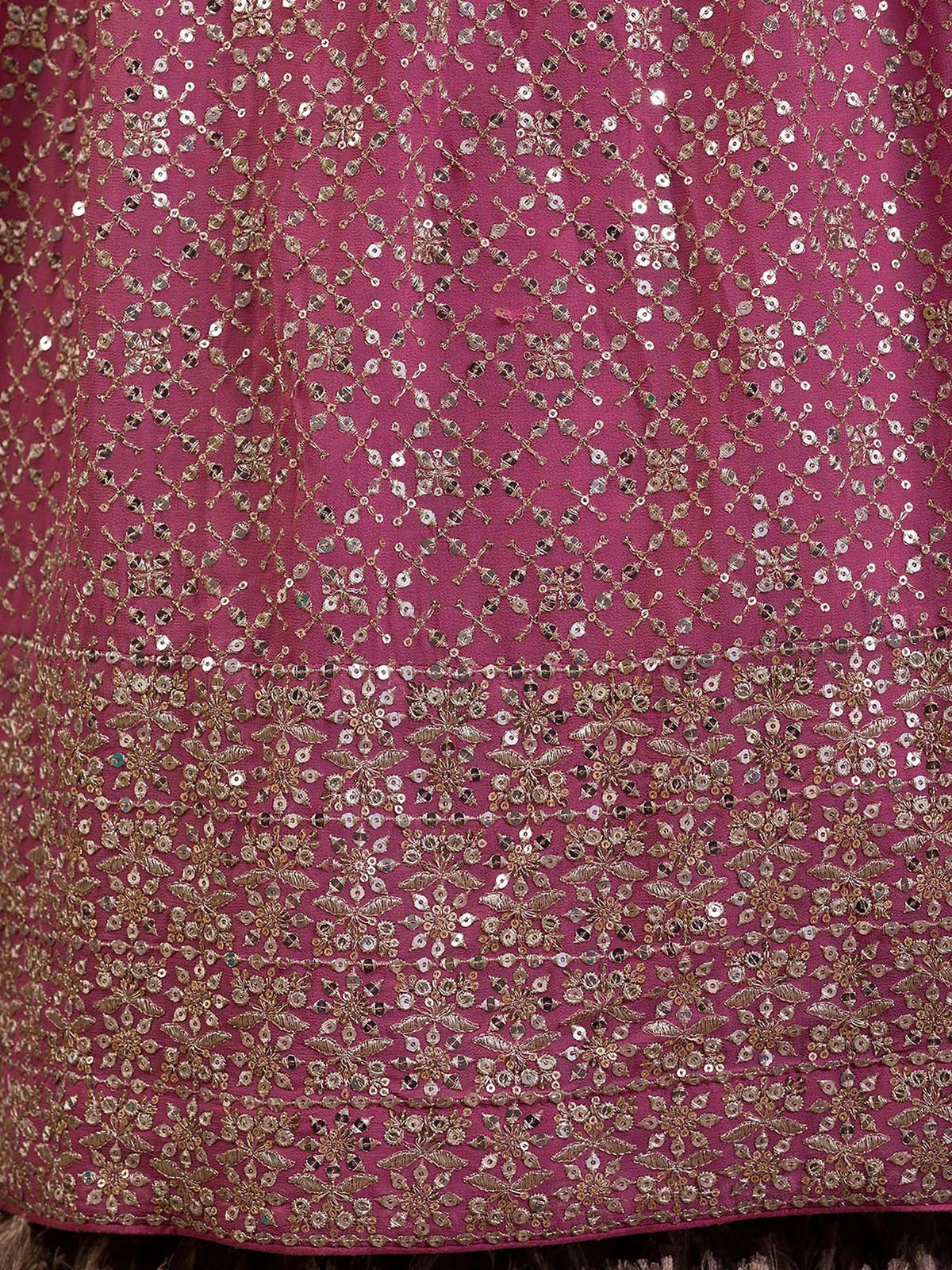 Alluring Pink Sequins Georgette Engagement Wear Lehenga Choli