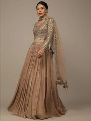Gorgeous Beige Sequins Georgette Party Wear Lehenga Choli