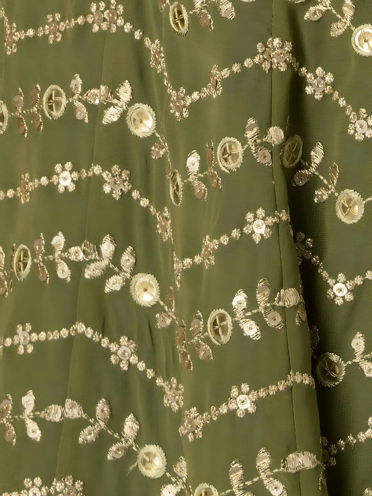 Stunning Green Zari Embroidered Georgette Mehendi Wear Lehenga Choli