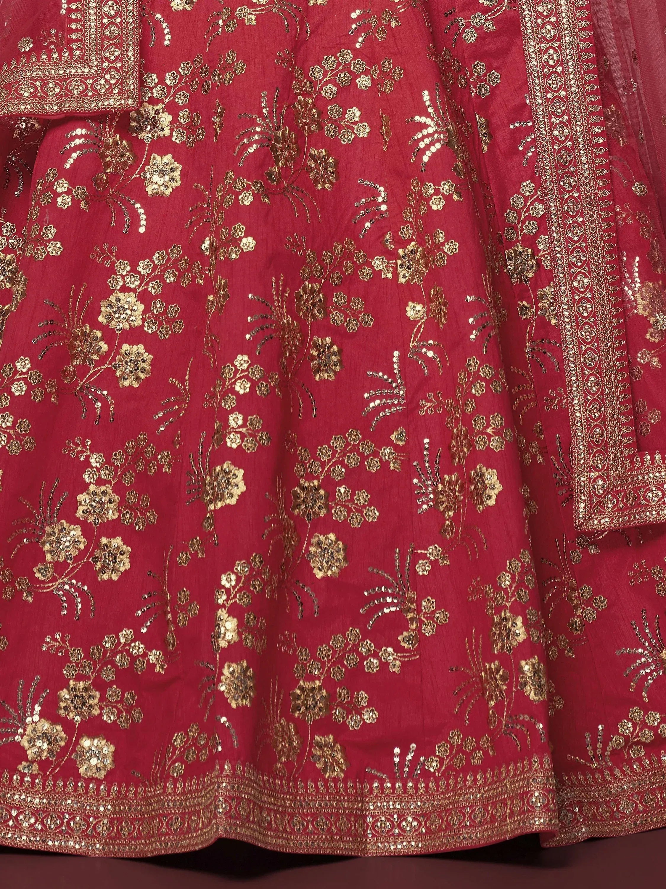 Attractive Maroon Embroidered Silk Designer Plus Size Lehenga Choli