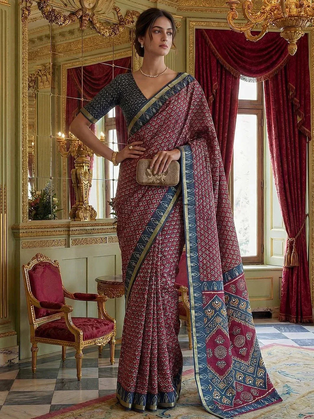 Lovable Red Zari Work Silk Wedding Wear Saree With Blouse