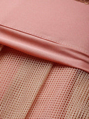 Peach-Coloured & Golden Semi-Stitched Myntra Lehenga & Unstitched Blouse with Dupatta