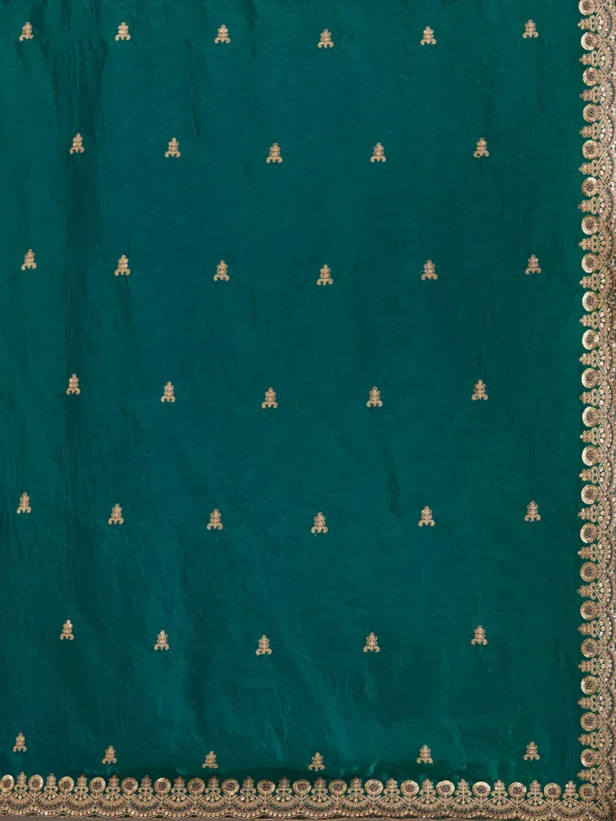 Charming Green Zari Embroidered Silk Reception Wear Saree With Blouse
