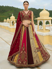 Precious Multi-Color Dori Embroidered Silk Wedding Lehenga Choli