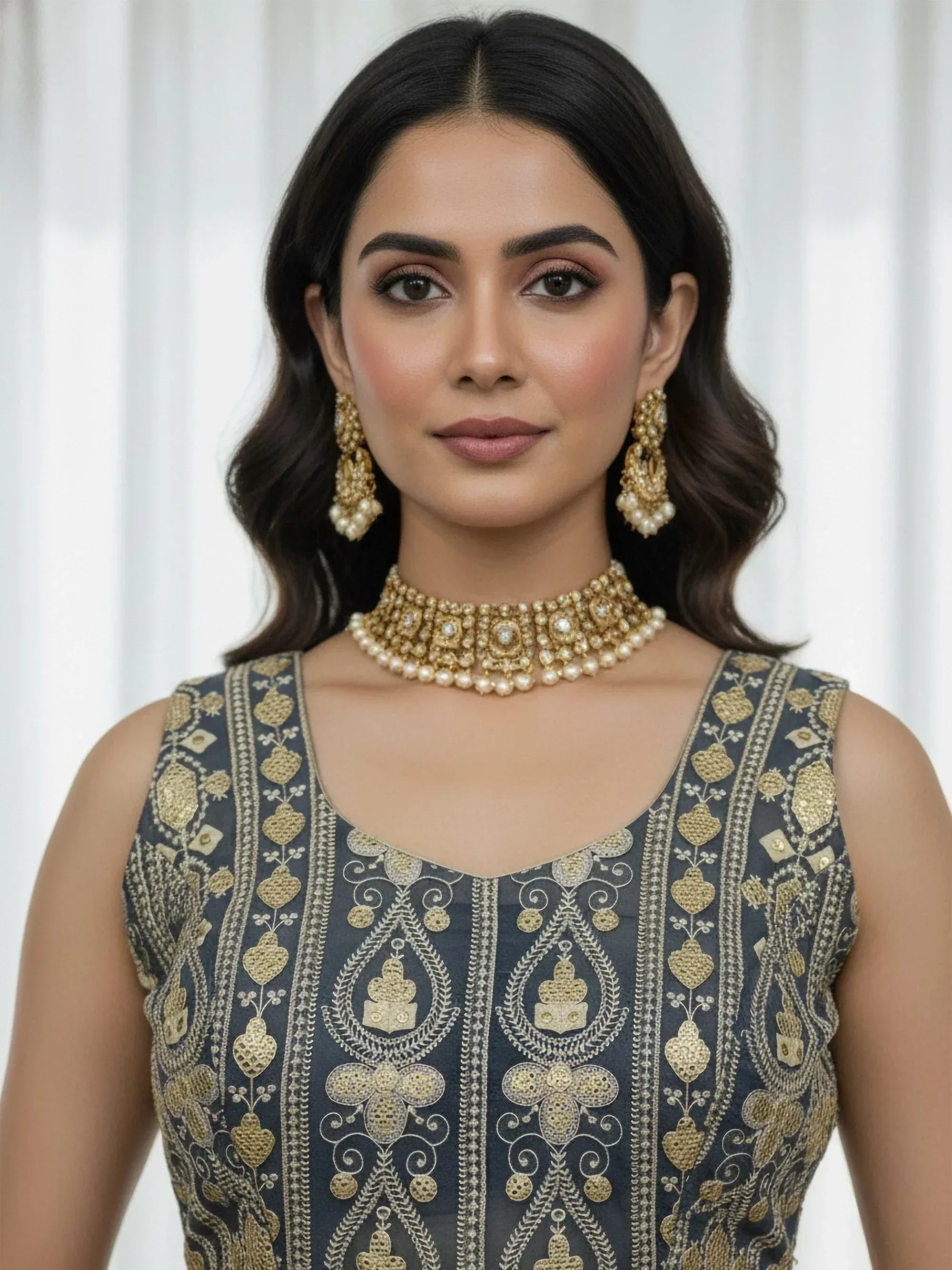Fantastic Grey Thread Embroidered Georgette Festive Wear Lehenga Choli