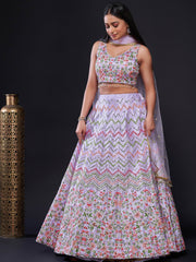 Glorious Purple Embroidered Silk Event Wear Lehenga Choli