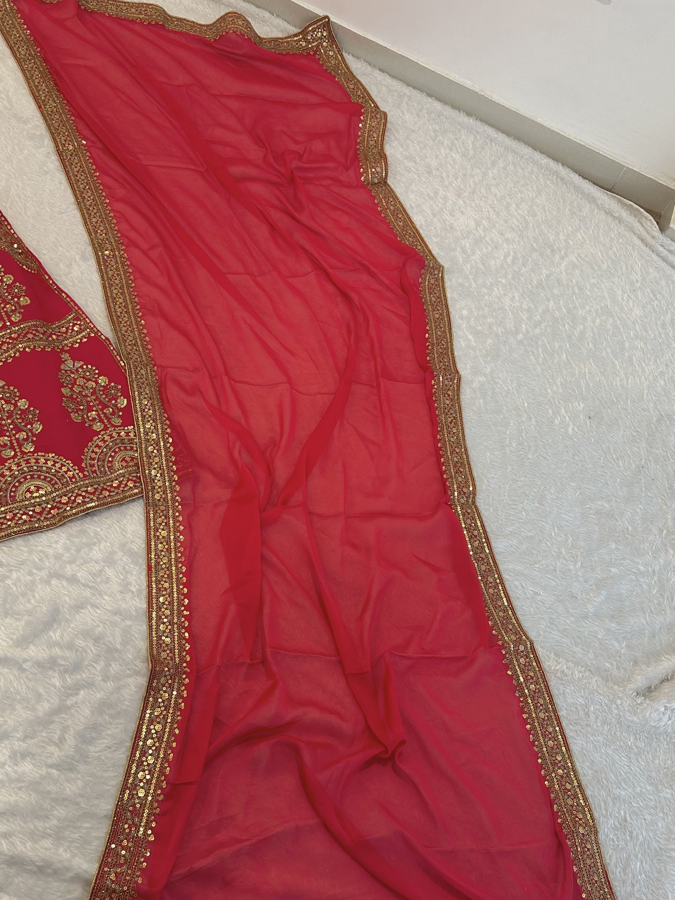 Notable Red Zari Embroidered Silk Wedding Wear Lehenga Choli With Dupatta
