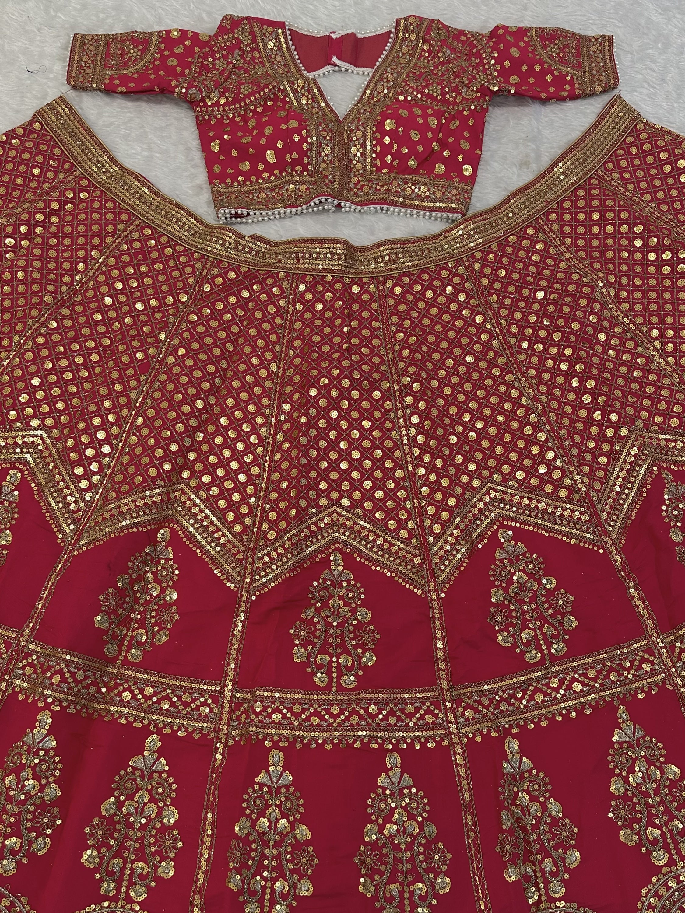 Notable Red Zari Embroidered Silk Wedding Wear Lehenga Choli With Dupatta