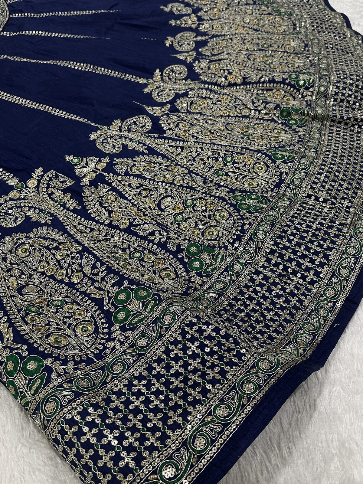 Breathtaking Navy Blue Dori Work Silk Party Wear Lehenga Choli