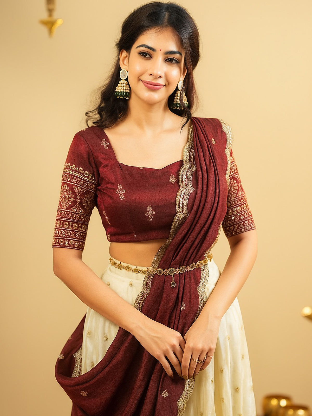 Majestic Off-White Zari Work Silk Festive Wear Lehenga Choli With Dupatta