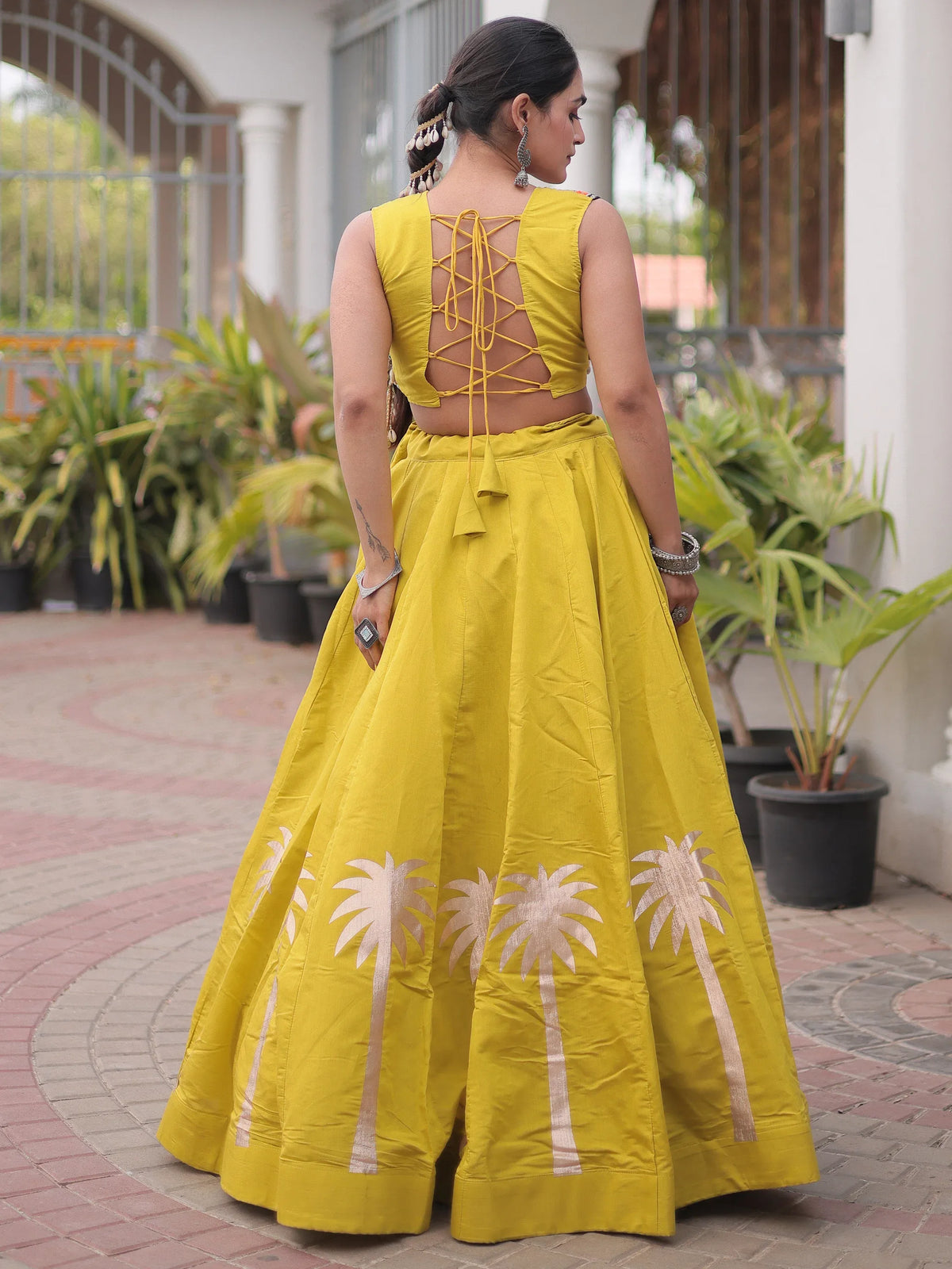 Regal Parrot Green Silk Navratri Wear Lehenga With Kutchi Work Choli