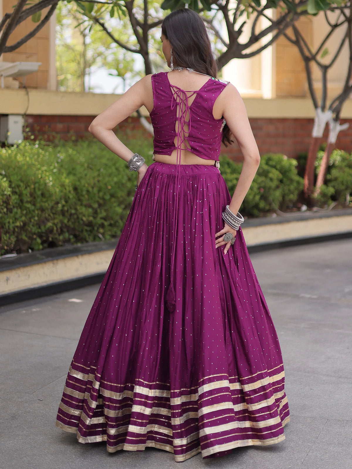 Enchanting Wine Navratri Special Lehenga With Gamthi Work Choli