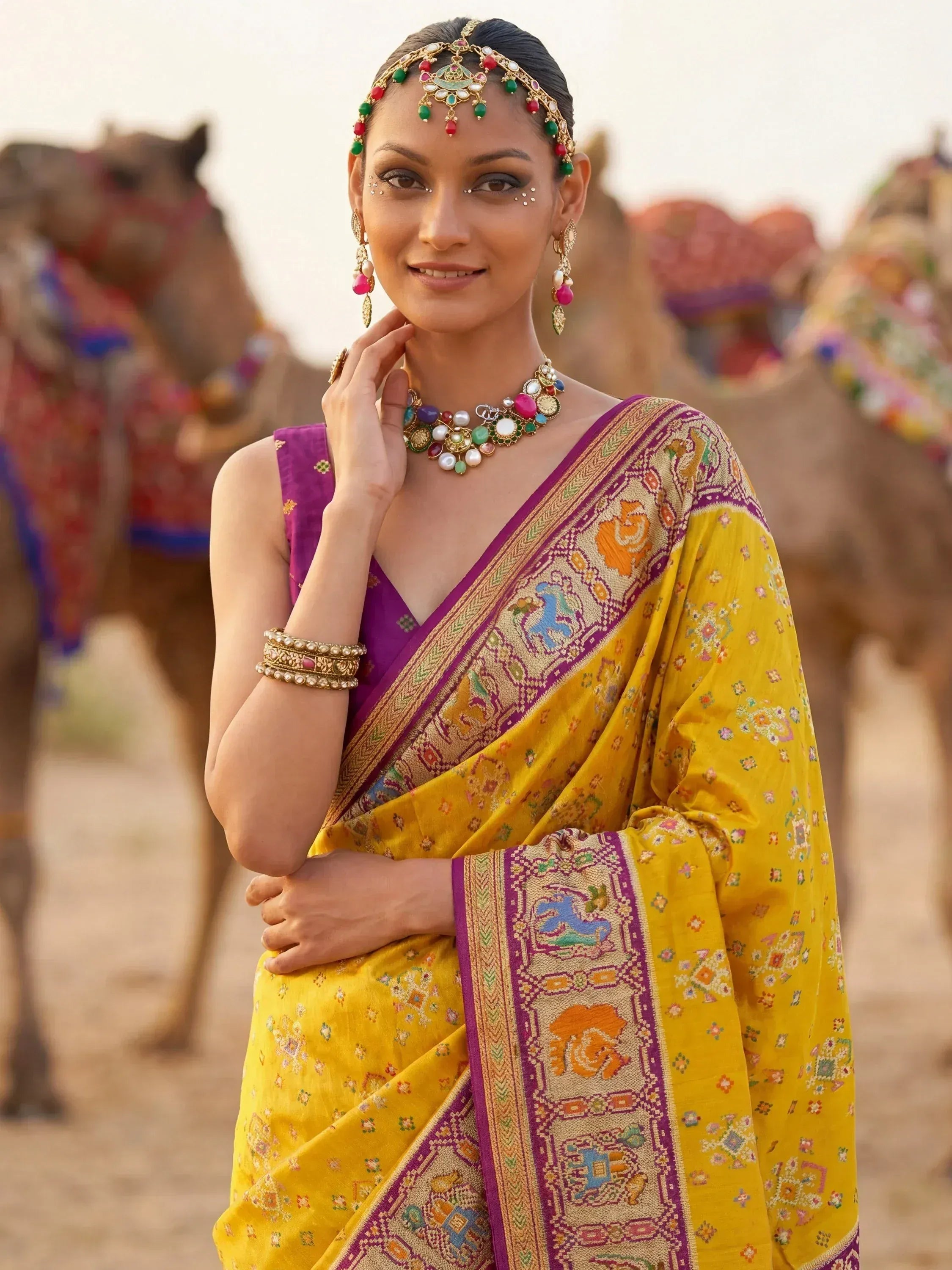 Wonderful Mustard Zari Weaving Silk Festival Wear Saree With Blouse