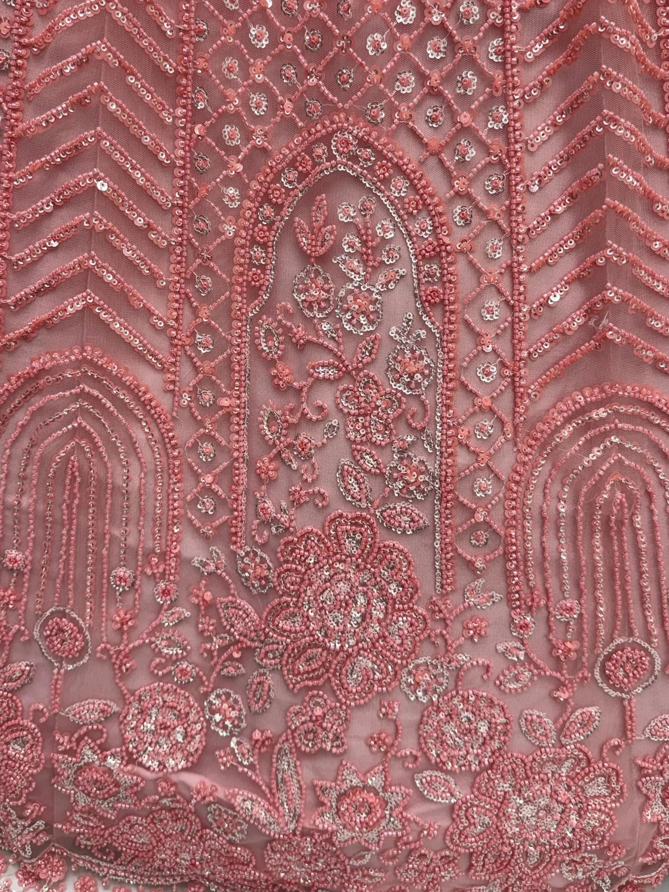 Monochrome Pink Embroidered Net Reception Wear Lehenga Choli