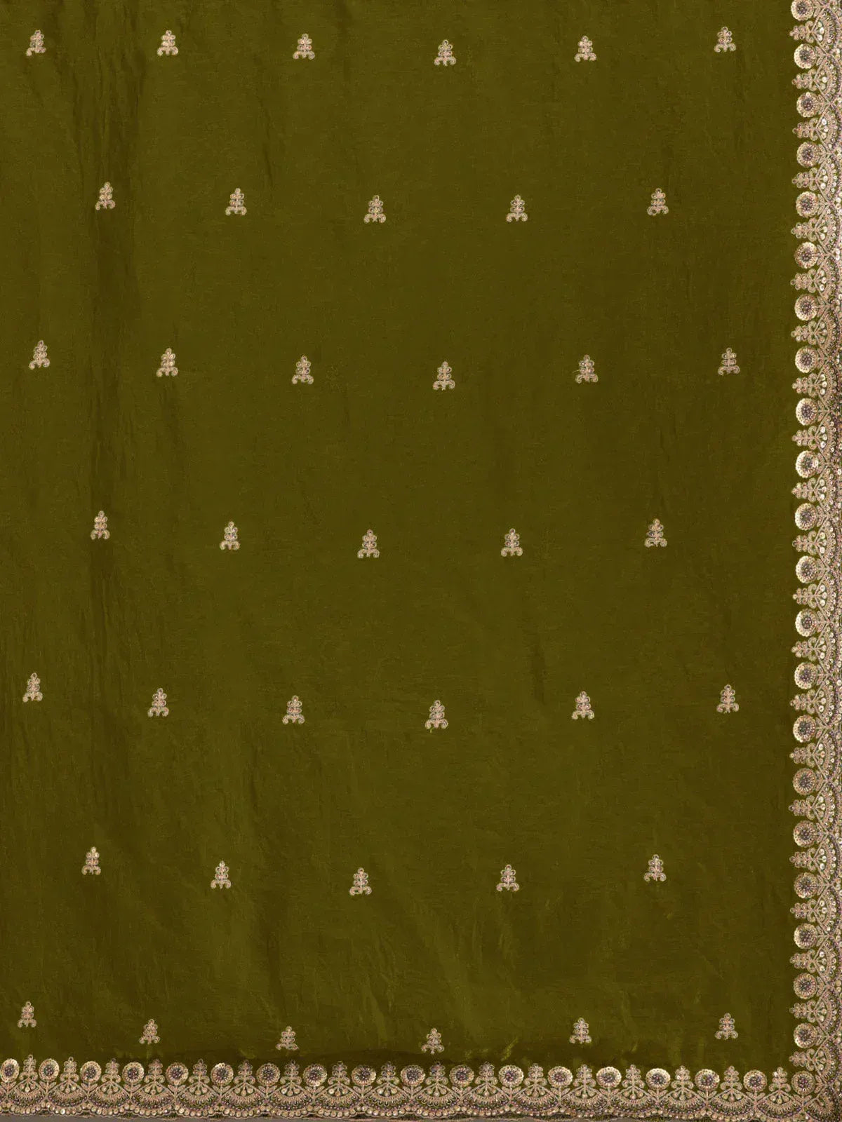 Amazing Green Embroidered Silk Festival Wear Saree With Blouse