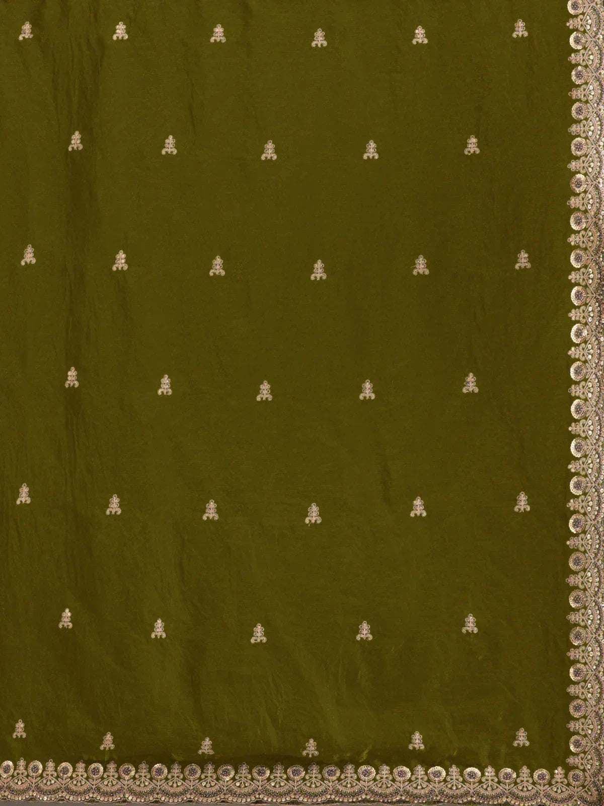Amazing Green Embroidered Silk Festival Wear Saree With Blouse