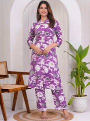 Incredible Purple Digital Printed Rayon Event Wear Co-Ord Set