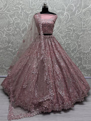 Adorable Pink Sequins Net Engagement Wear Lehenga Choli With Dupatta - Ethnic Plus In