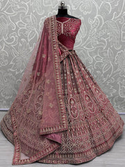 Alluring Red Dori Work Velvet Bridal Lehenga Choli With Double Dupatta - Ethnic Plus In