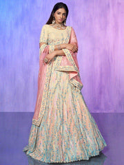 Stunning Off-White Sequins Organza Designer Lehenga Choli