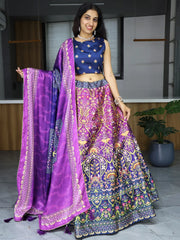Astonishing Purple Printed Art Silk Event Wear Lehenga Choli - Ethnic Plus In