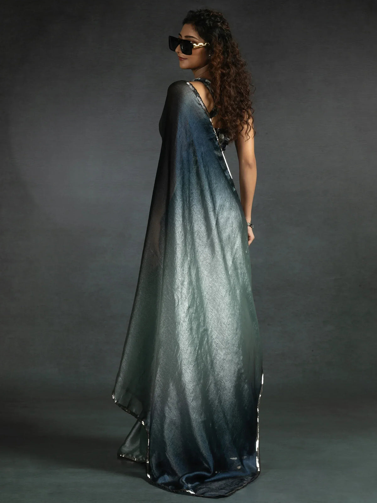 Stylish ethnic gown with cape, perfect for Indian occasions and parties