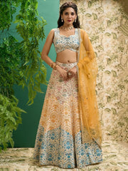 Beautiful Multi Color Digital Printed Art Silk Event Wear Lehenga Choli - Ethnic Plus In