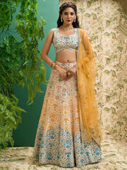 Beautiful Multi Color Digital Printed Art Silk Event Wear Lehenga Choli - Ethnic Plus In