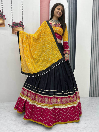 Alluring Black Sequins Embroidered Navratri Wear Lehenga Choli