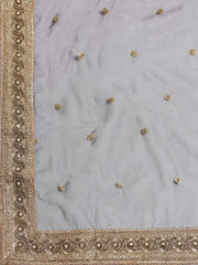 Black & Grey Printed Semi-Stitched Myntra Lehenga & Unstitched Blouse with Dupatta