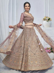 Charming Purple Sequins Net Bridesmaid Lehenga Choli With Duppatta - Ethnic Plus In