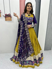 Classy Mustard Yellow Cotton Festival Wear Lehenga Choli - Ethnic Plus In
