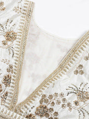 Off-White Semi-Stitched Myntra Lehenga & Unstitched Choli with Dupatta