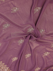 Elegant Dusty Purple Embroidered Georgette Engagement Wear Saree