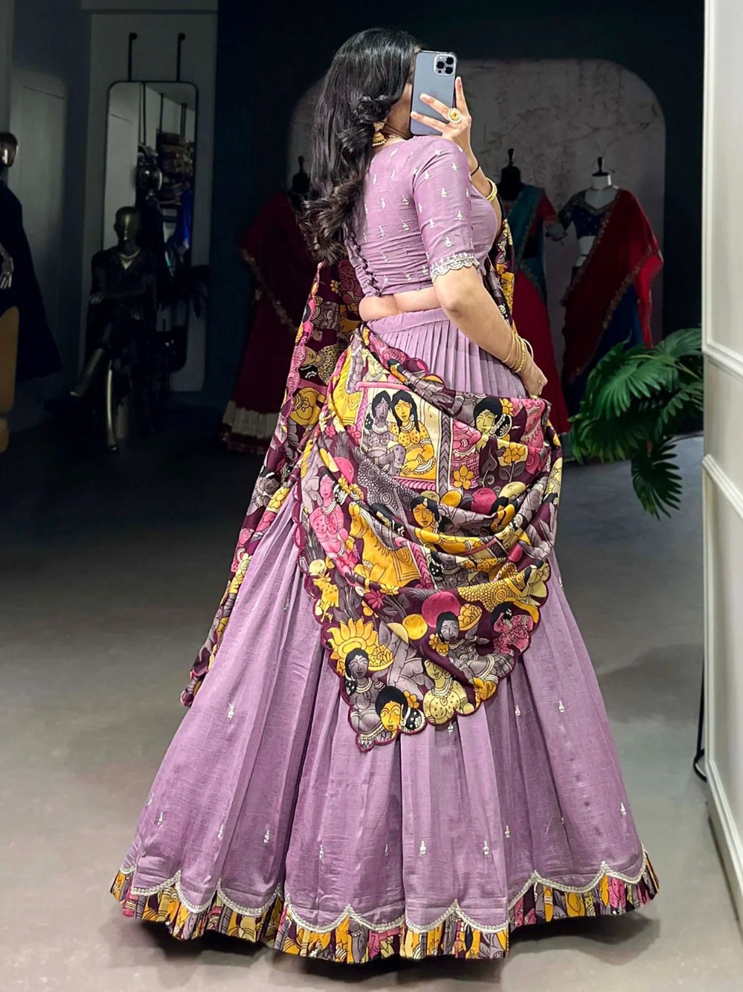Glamorous Lavender Sequins Silk Wedding Wear Lehenga Choli