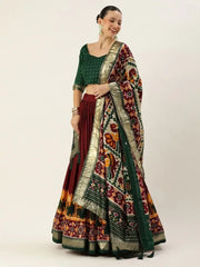 Stunning Maroon Patola Print Silk Festival Wear Lehenga Choli