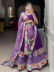 Ultimate Purple Patola Print Dola Silk Festival Lehenga Choli