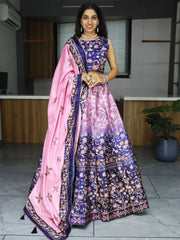 Lovable Pink Printed Art Silk Function Wear Lehenga Choli With Dupatta - Ethnic Plus In