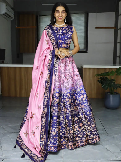 Lovable Pink Printed Art Silk Function Wear Lehenga Choli With Dupatta - Ethnic Plus In