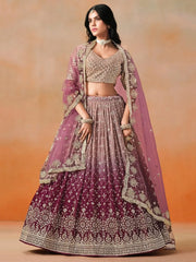 Lovely Pink Georgette Engagement Wear Lehenga Choli - Ethnic Plus In