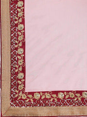 Maroon & Golden Semi-Stitched Myntra Wedding Lehenga & Unstitched Blouse with Dupatta