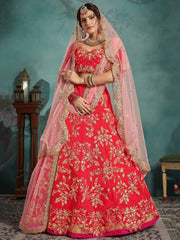 Mesmerizing Red Dori Work Art Silk Lehenga Choli With Dupatta - Ethnic Plus In