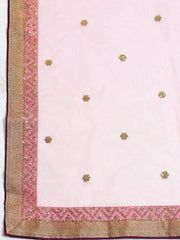 Purple & Pink Semi-Stitched Myntra Lehenga & Unstitched Blouse with Dupatta