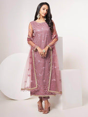 Stunning Dusty Pink Sequins Net Reception Wear Salwar Kameez
