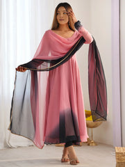 Alluring Pink Georgette Event Wear Anarkali Suit With Dupatta