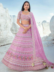 Gorgeous Lavender Sequins Georgette Engagement Wear Lehenga Choli