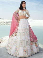 Adorable White Sequins Georgette Traditional Lehenga Choli