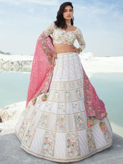 Adorable White Sequins Georgette Traditional Lehenga Choli